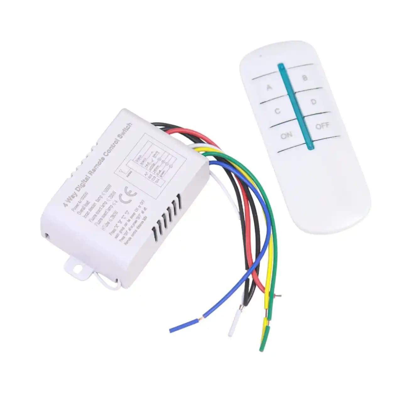 5X 4-Way Light Lamp Digital Wireless Remote Control Switch On/Off 220V