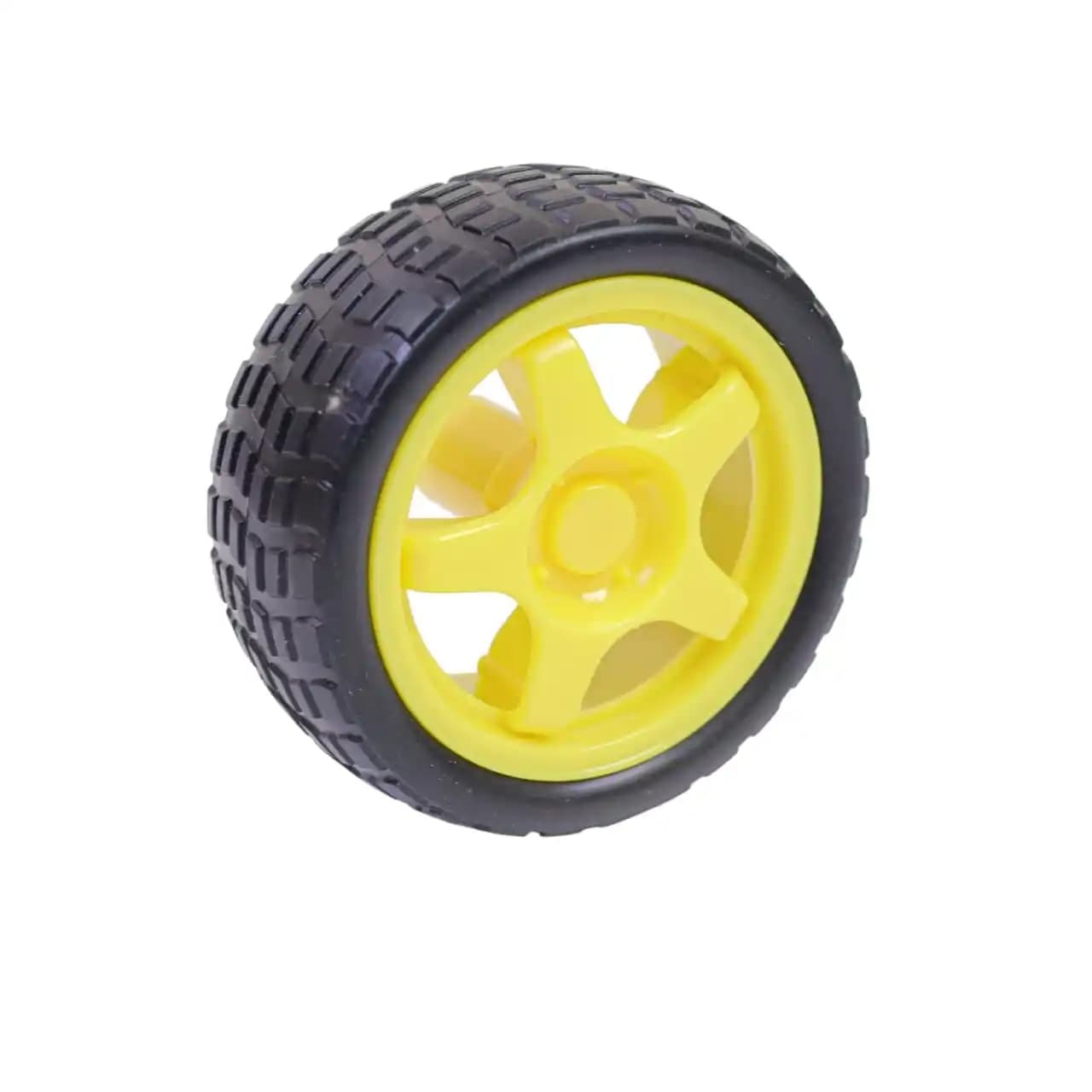 Robotic Wheel 65x25mm – Smart RC Car Robot Wheels for DC 3V-6V Gear Motor (Set of 2)
